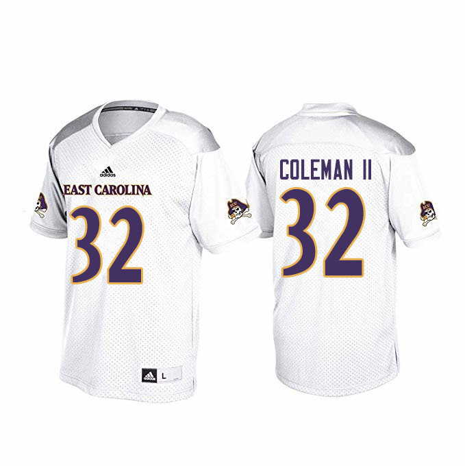 Men #32 Jonathan Coleman II ECU Pirates College Football Jerseys Sale-White - Click Image to Close